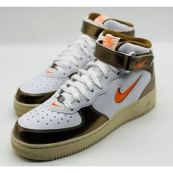 NEW Nike Air Force 1 Mid QS White Orange Ale Brown DH5623-100 Men\'s Size Multi Sneaker Politics main image 4